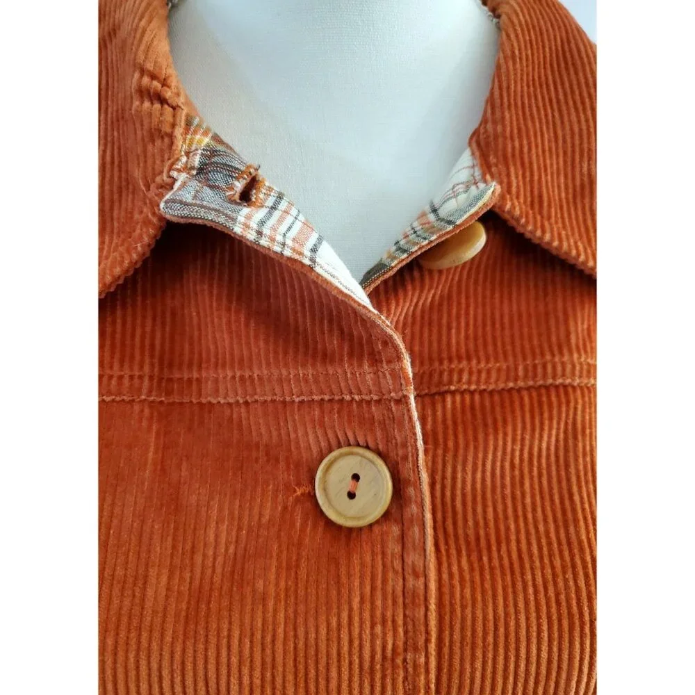 Baxter & Wells Corduroy Fall Vest Cottage Core Autumn Burnt Orange Size 2XL - Picture 3 of 16